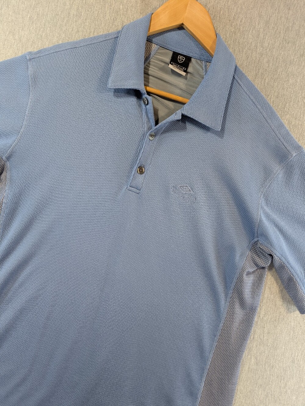 Nike Fit Dry Golf Polo Shirt Men's Large Blue Company Name